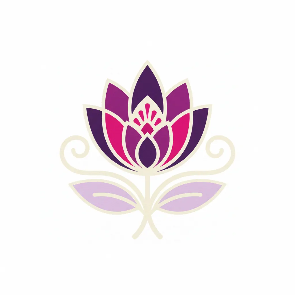 Botanical purple floral motif decorative accent