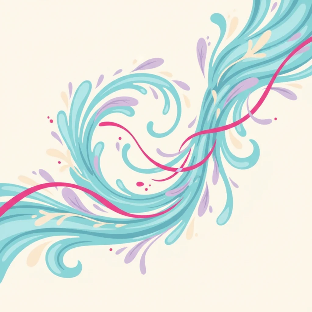 Abstract aqua-blue botanical extract illustration representing natural daily wellness flow